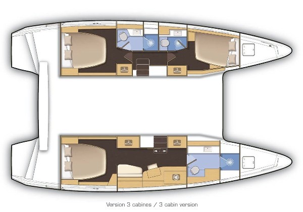Used Sail Catamaran for Sale 2018 Lagoon 42 Layout & Accommodations